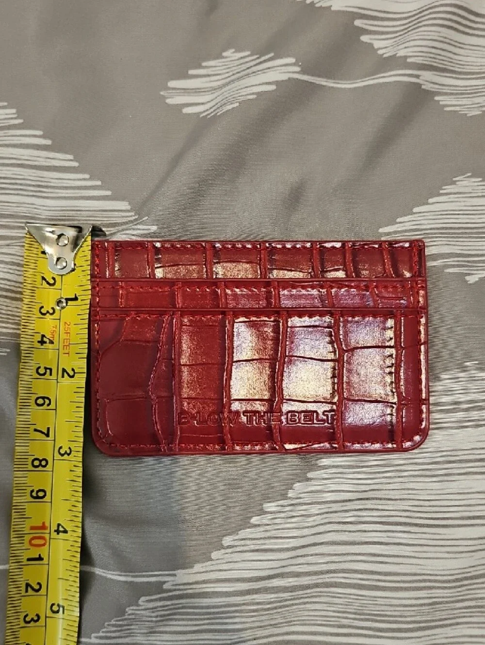 B-Low The Belt Red Croc-Embossed Card Holder
